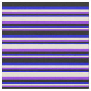 Lila, Bisque, Blau- und Schwarz-Streifen-Muster Stoff