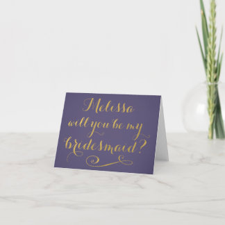 Lila bist du meine überhängende Typografie-Karte Einladung
