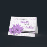 Lila Black Blume Daughter Geburtstagskarte Karte<br><div class="desc">Hübsche und nachdenkliche Begrüßungskarte zum Geburtstag der Tochter mit modernen schwarz-violetten Blumen und handgeschriebenem Text.</div>