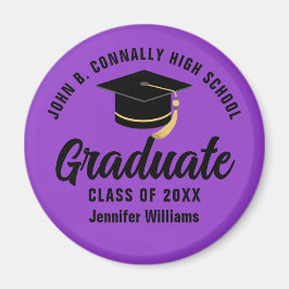 Lila Black Graduate Custom Graduate Party Magnet