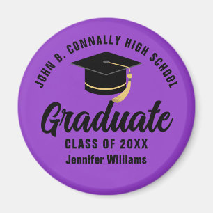 Lila Black Graduate Custom Graduate Party Magnet