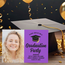 Lila Black Graduate Foto 2025 Graduation Party
