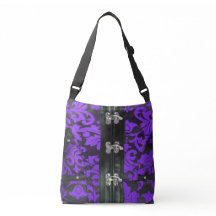 Lila Black Lace Steampunk Crossover Tasche
