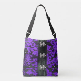 Lila Black Lace Steampunk Crossover Tasche