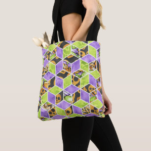 LILA BLACK ORANGE GREEN DIAMOND PATTER