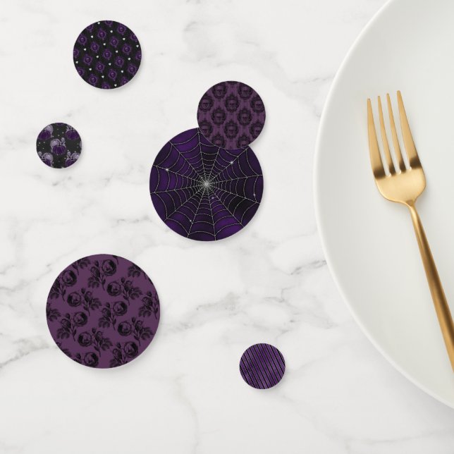 LILA BLACK SPOOKY HALLOWEEN PATTER KONFETTI (Gruppe)