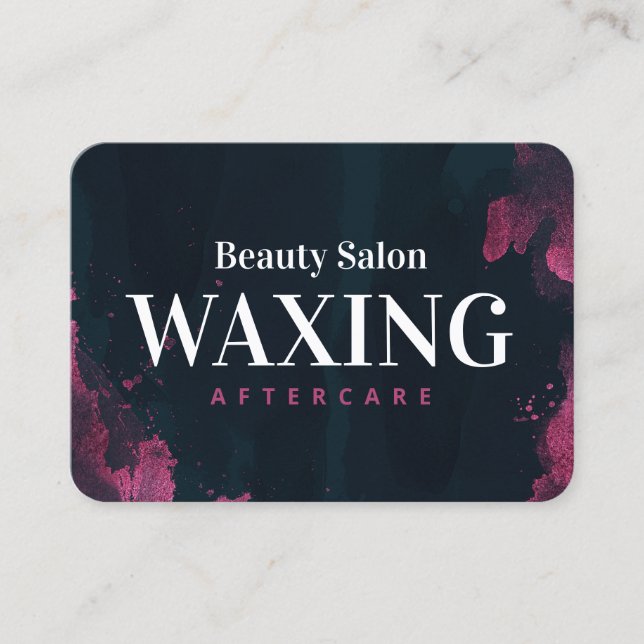 Lila Black Waxing Aftercare Card  Visitenkarte (Vorderseite)