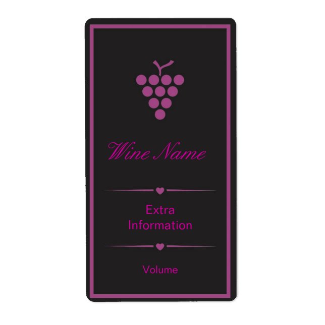 Lila Black Wine Label (Vorne)