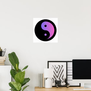 Lila-Black Ying Yang Poster Paper (Matte)