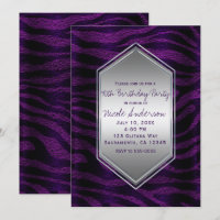 Lila Black Zebra Print Birthday Party Jedes Ereign