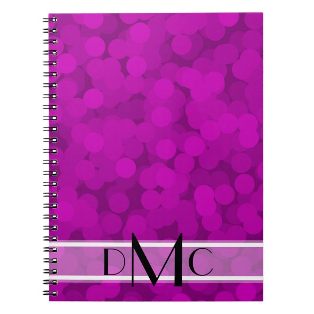 Lila Blasen 3 Erstmaliges Monogramm-Notebook Notizblock (Vorderseite)