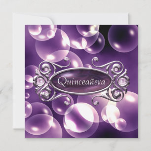 Lila Blasen Quinceanera 15. Geburtstag Einladung