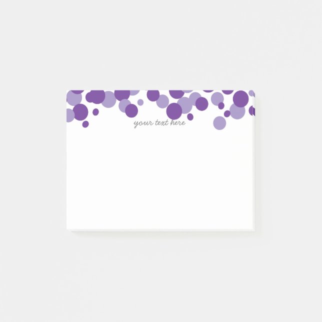 Lila Blasenconfetti-Muster Posten-it® Anmerkungen Post-it Klebezettel (Vorderseite)