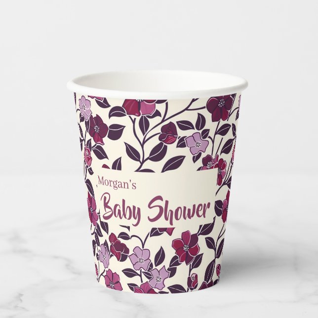 Lila BläserBaby-Dusche Pappbecher (Vorderseite)