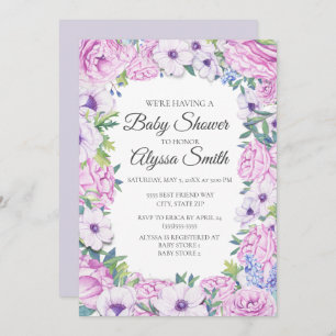 Lila Bläserblütendusche Lilac Einladung