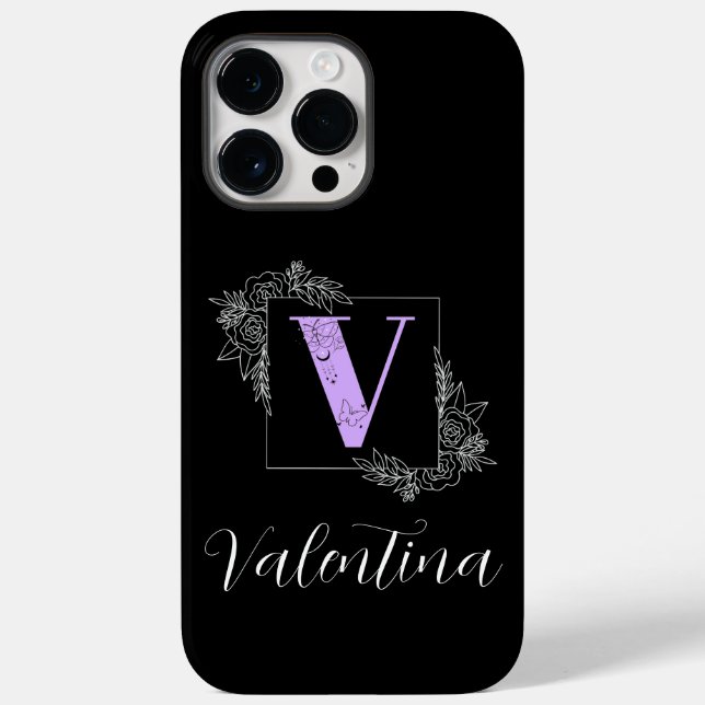 Lila Bläsernschmetterlingscreme - Letter V Case-Mate iPhone Hülle (Rückseite)