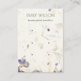 Lila Blatt mit Handarbeit, Textur 3 Ohrring Visitenkarte