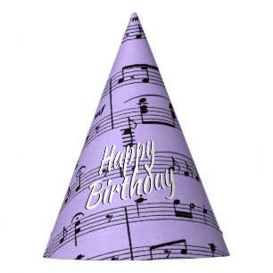 Lila Blatt-Musik-Geburtstag Partyhütchen