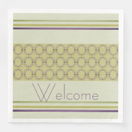 Lila Blatt und grau grün Stilvoll Serviette