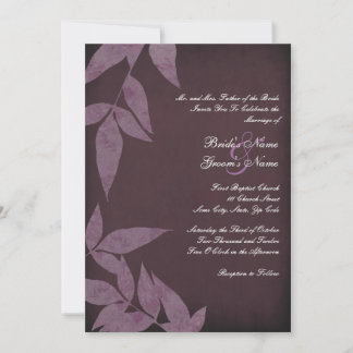 Lila Blätter Einladung Vintage Hochzeit