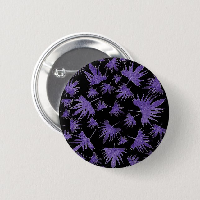 Lila Blätter für den Kanarischen Weinbau Button (Vorne & Hinten)
