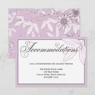 Lila Blätter Hochzeitsunterkünfte - Detailkarte Begleitkarte
