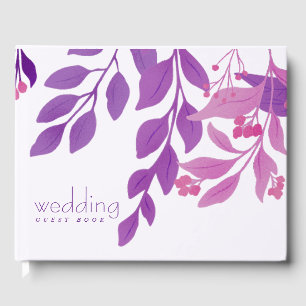 Lila Blätter Hochzeitthema Gästebuch