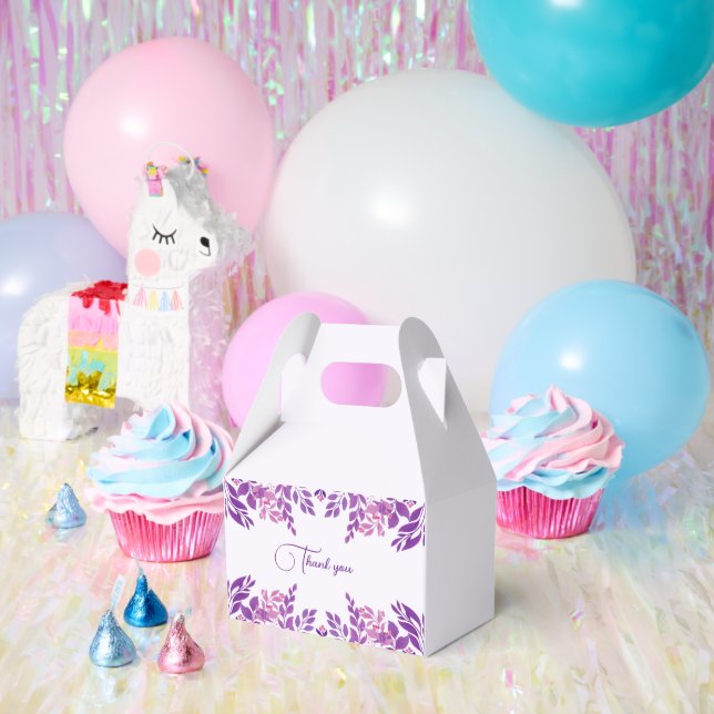 Lila Blätter Hochzeitthema Geschenkschachtel (Party)