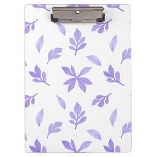 Lila Blätter und florale Motive Klemmbrett