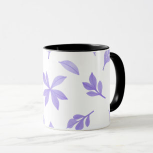 Lila Blätter und florale Motive Tasse