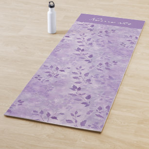 Lila Blätter und Schatten Yogamatte