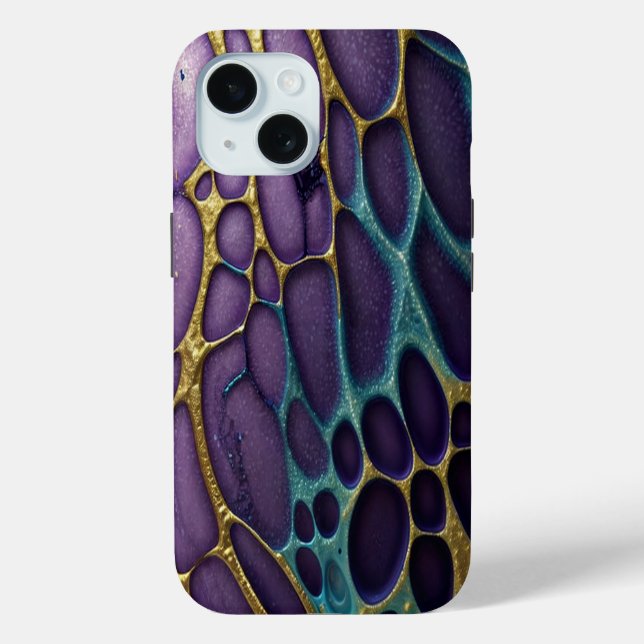 Lila, blau, aqua und gold Case-Mate iPhone hülle (Rückseite)
