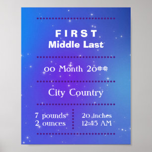 Lila Blau für Neugeborene Poster