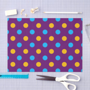 Lila Blau Gelb Polka-Punkte-Design Seidenpapier