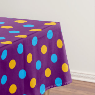Lila Blau Gelb Polka-Punkte-Design Tischdecke