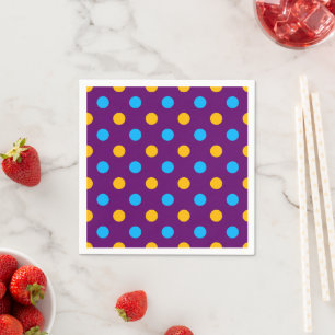 Lila Blau Gelb Punkte Design  Serviette