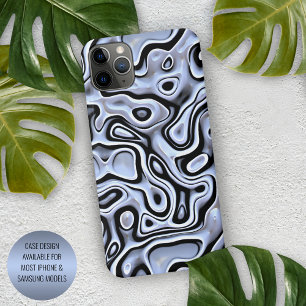 Lila Blau Grau Schwarz 3D Flüssigkeits-Kunst-Muste iPhone 16 Pro Max Hülle