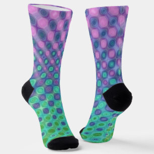 Lila Blau Grün Gelb Socken