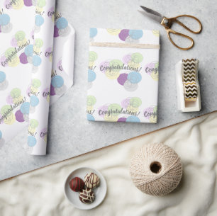 Lila Blau Herzlichen Glückwunsch zum Abschluss Geschenkpapier