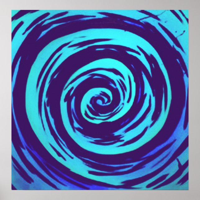 Lila & blau Hypnotic Swirl Art Poster (Vorne)