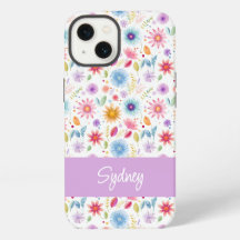 Lila Blau Rosa Boho Wildblume Personalisiert