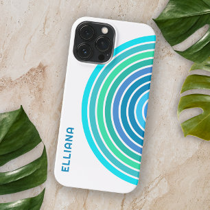 Lila Blau Türkis Teal Retro Streifen Case-Mate iPhone Hülle