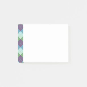 Lila Blau und Grün Argyle-Stil-Karo Post-it Klebezettel