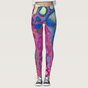Lila, blau und rosa Digitale Moderne Abstrakt Leggings