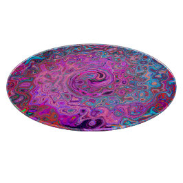 Lila, blau und rot Abstrakter Retrowirbel Schneidebrett