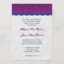 Lila, Blau und Silber Hochzeitsmonogramm V05
