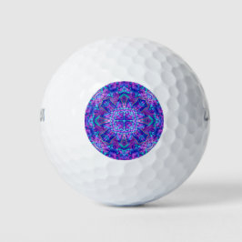 Lila & Blau Vintages Fraktal Kaleidoskop Golfball