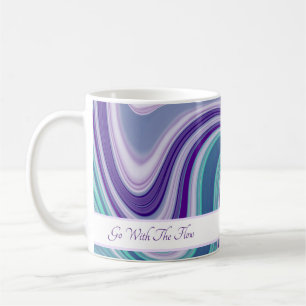 Lila Blaue Abstrakte Welle Kaffeetasse