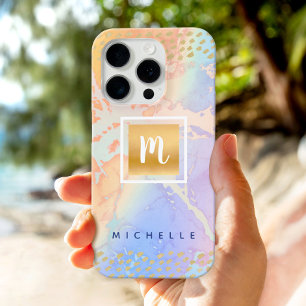 Lila blaue Aquarellfarbe iPhone 16 Pro Hülle