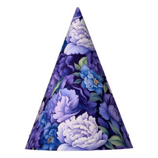 Lila-blaue Blume Partyhütchen